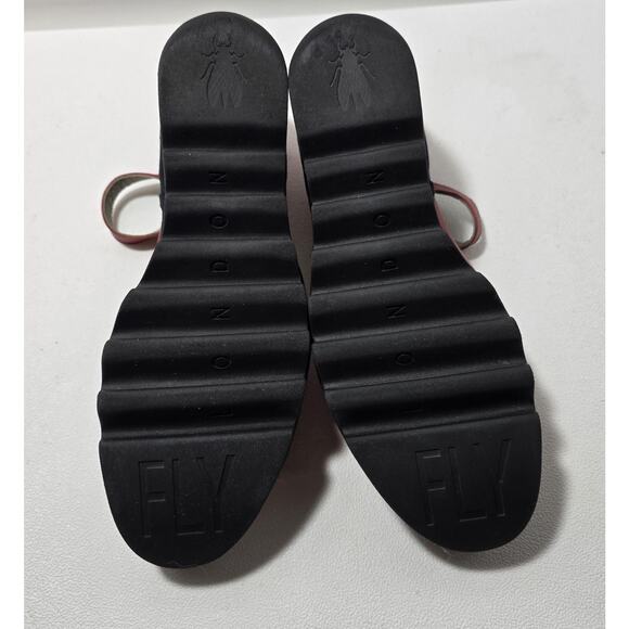 FLY London Leather Closed Toe Ankle Strap Shoes Red VILY161FLY Sz 42 US 11 - Picture 9 of 12